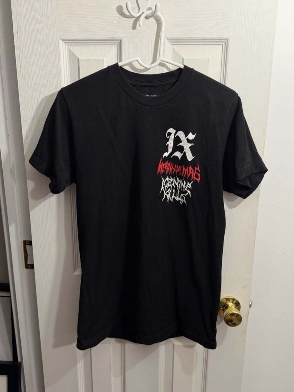 Ice Nine Kills Merry Axemas Punish The Wicked Black Graphic T-Shirt Medium